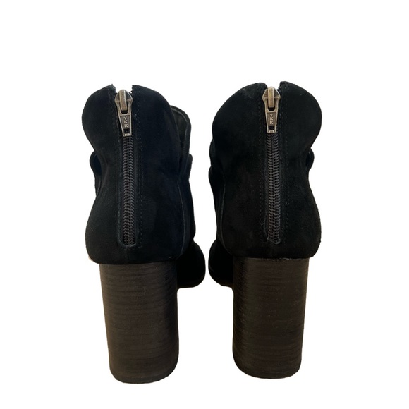 Tahari Davina Black Suede Heeled Open toe Boots 8.5 - Picture 6 of 8